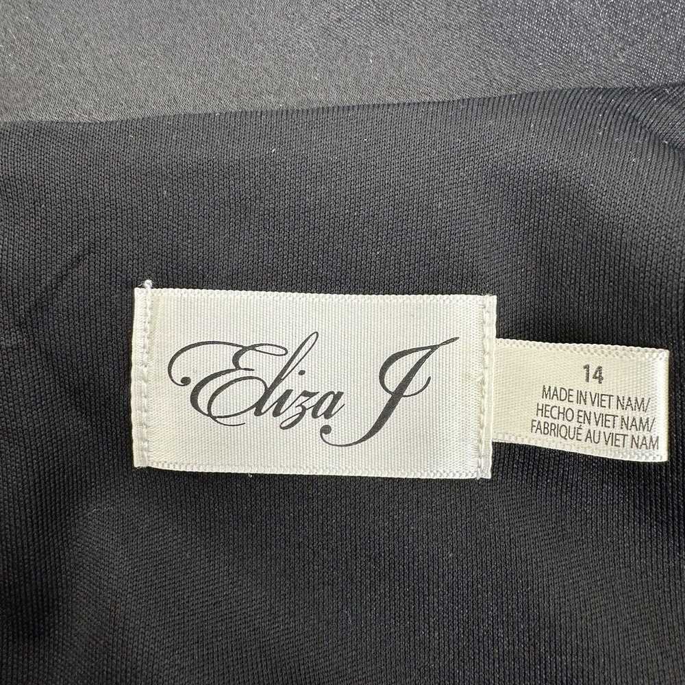 Eliza J Tuxedo FauxWrap Maxi Gown Size 14 Black S… - image 11