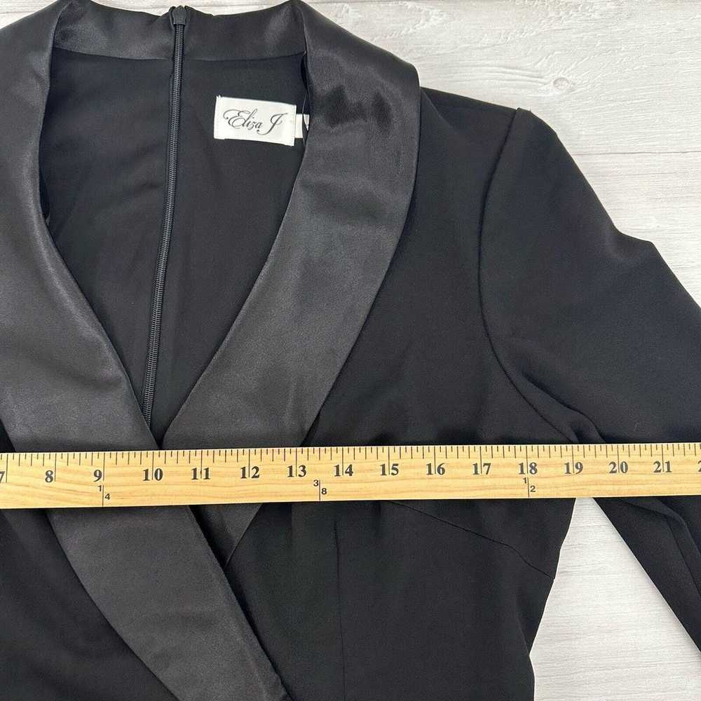 Eliza J Tuxedo FauxWrap Maxi Gown Size 14 Black S… - image 12