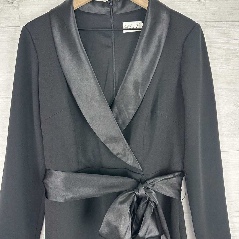 Eliza J Tuxedo FauxWrap Maxi Gown Size 14 Black S… - image 3