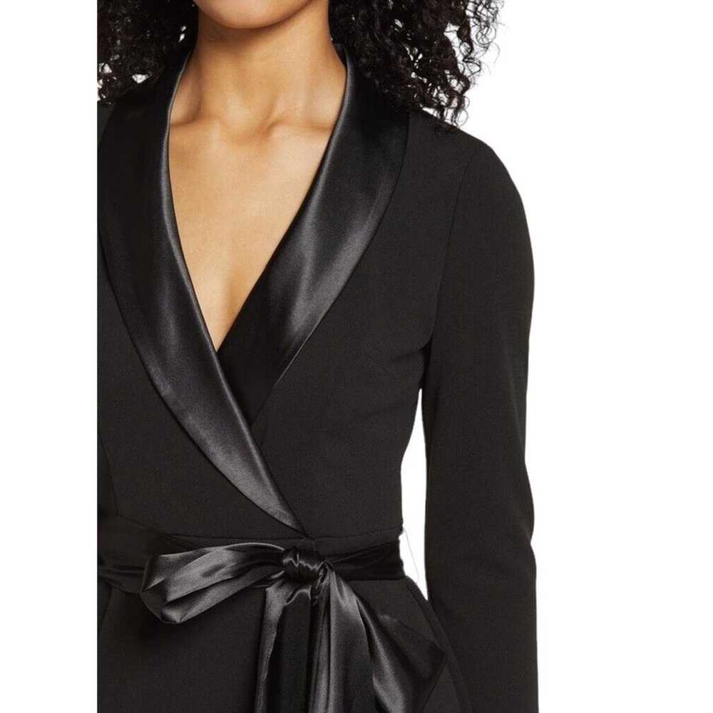 Eliza J Tuxedo FauxWrap Maxi Gown Size 14 Black S… - image 4