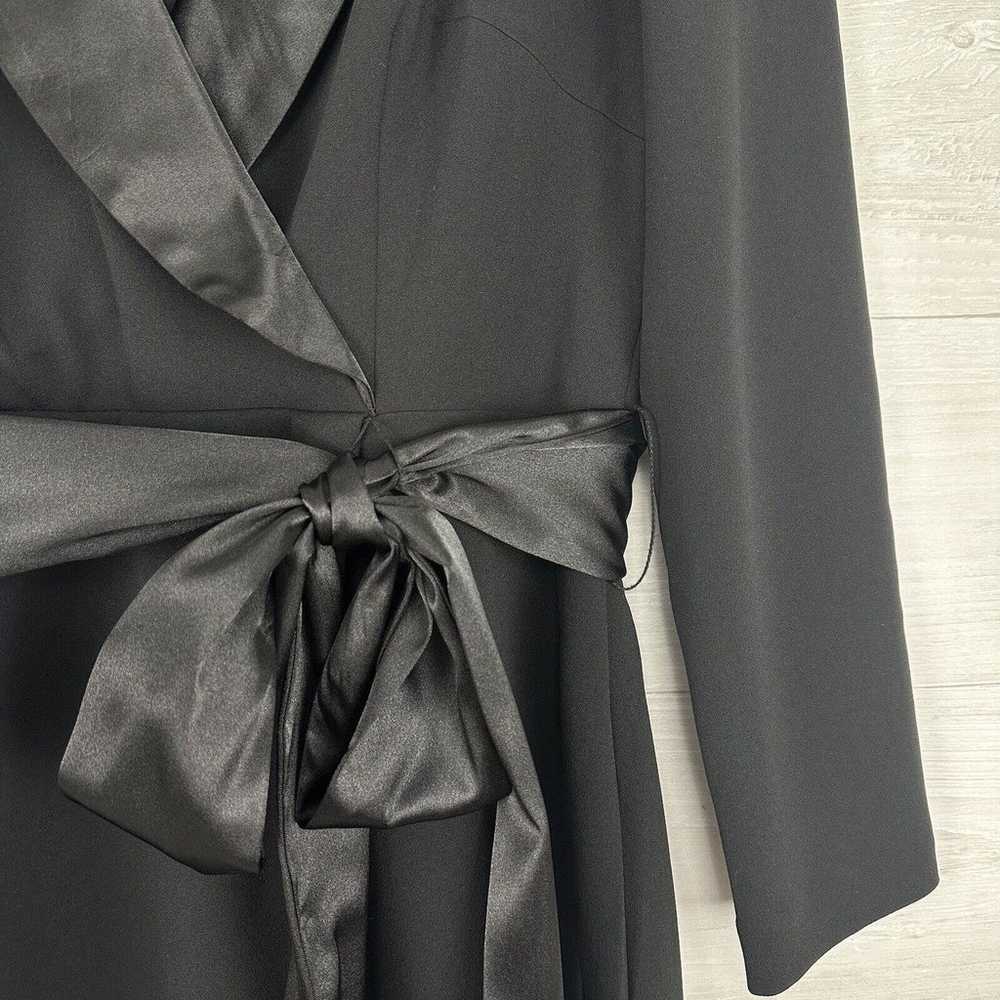 Eliza J Tuxedo FauxWrap Maxi Gown Size 14 Black S… - image 6