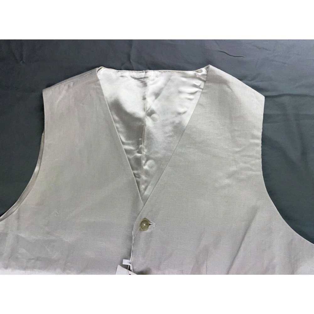 Vintage Bahia Sol 100% Linen Lined 5-Button Vest … - image 2