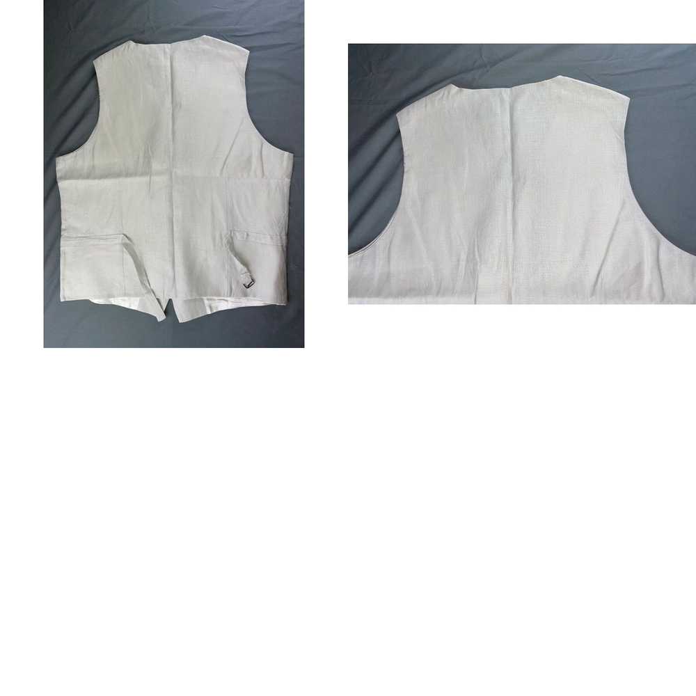 Vintage Bahia Sol 100% Linen Lined 5-Button Vest … - image 4