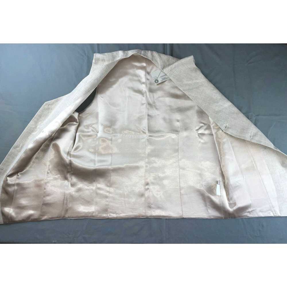 Vintage Bahia Sol 100% Linen Lined 5-Button Vest … - image 3