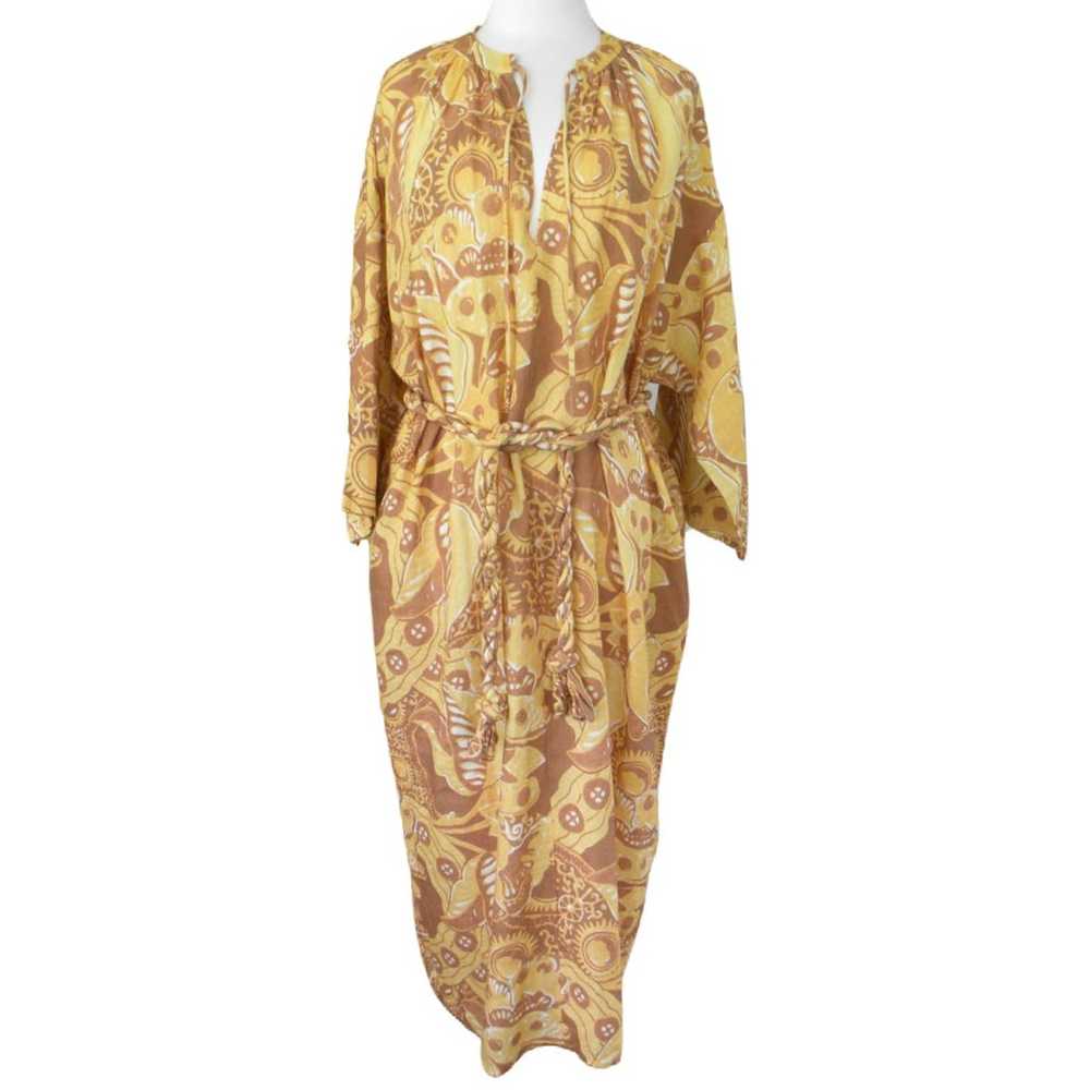 Mara Hoffman Lysa Linen Maxi Dress XS Yellow Brow… - image 2