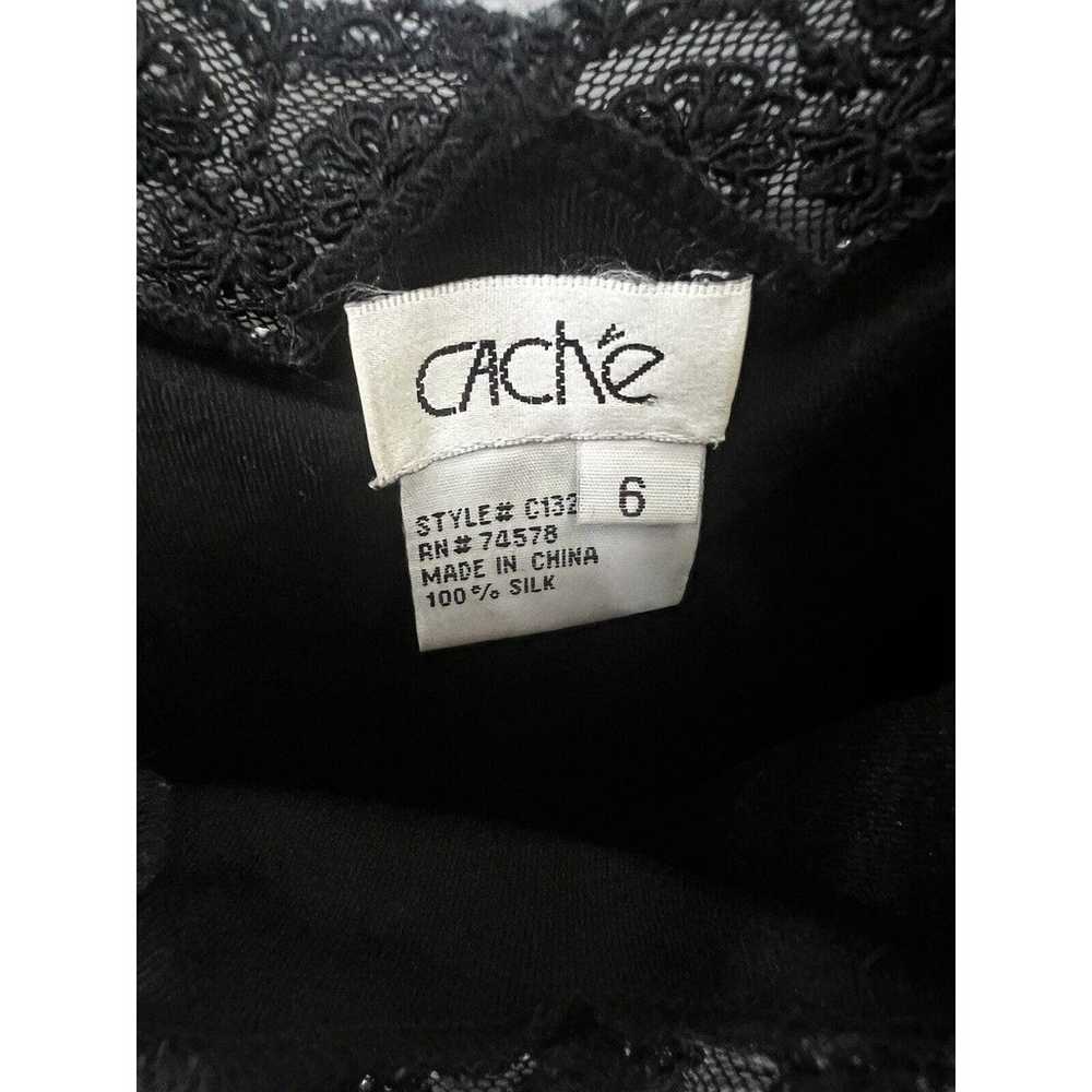 Vintage Cache Maxi Dress Silk Gown Long Black Ros… - image 7