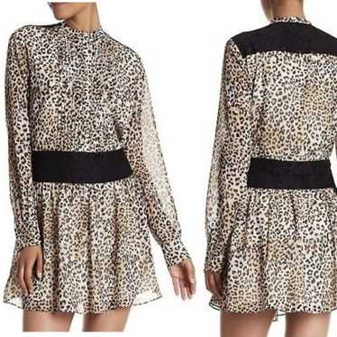 Marchesa Rose Leopard Print Dress