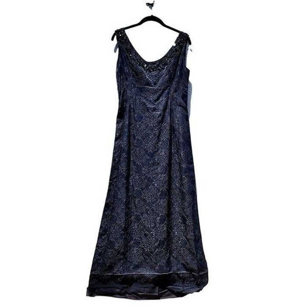 1950s Black Brocade Evening Gown Beaded Embellish… - image 3