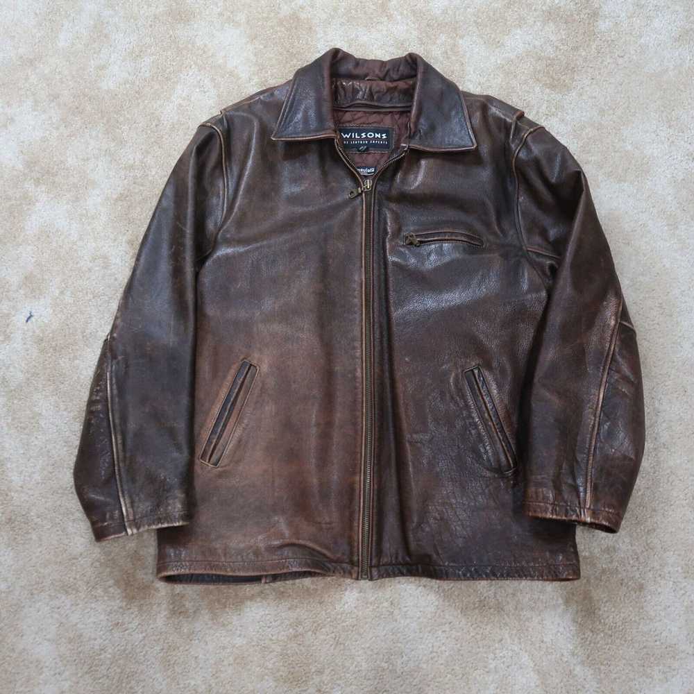 Vintage Wilsons Leather Coat Jacket Men's XLarge … - image 1