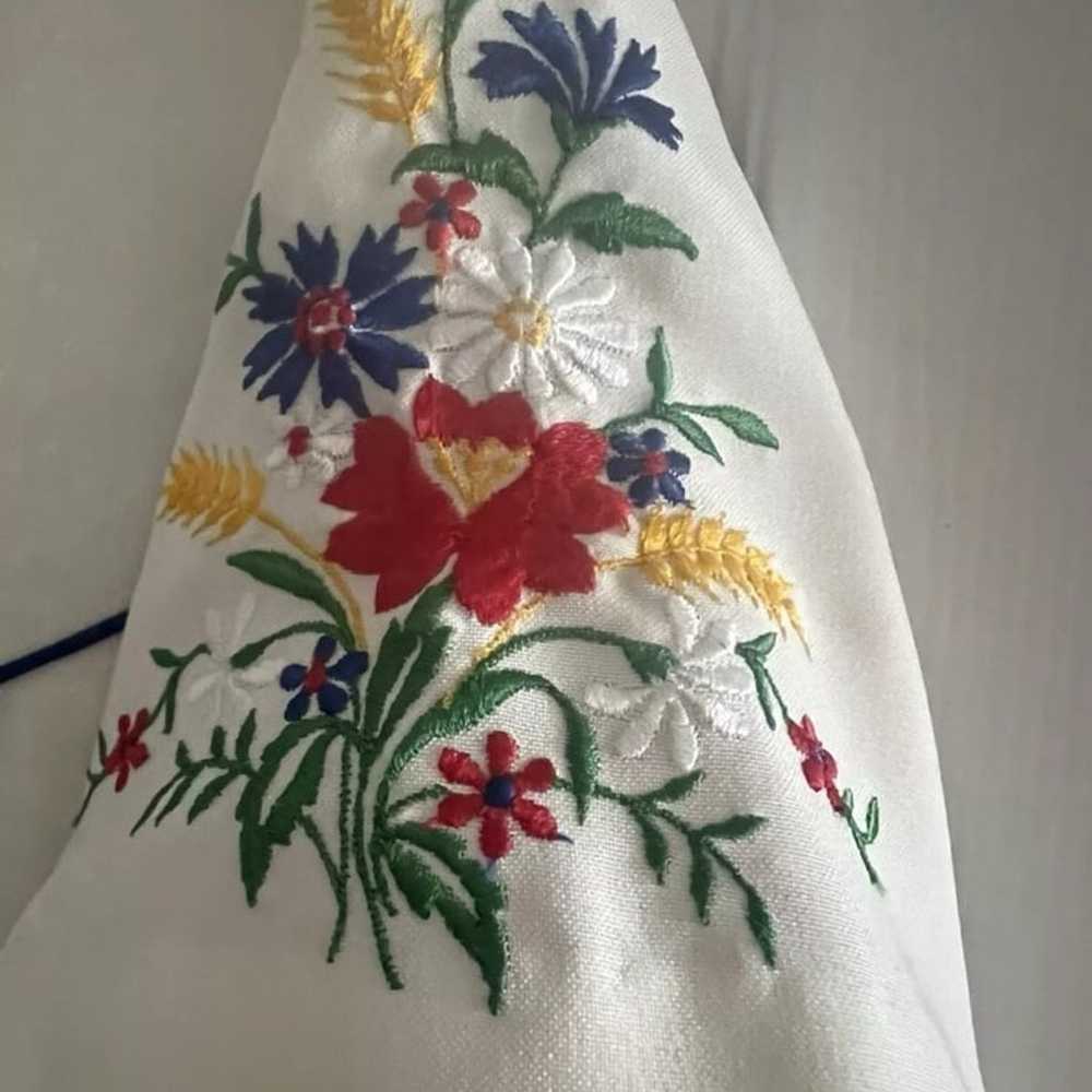 Rare Vintage German Summer Floral Embroidered Dre… - image 11