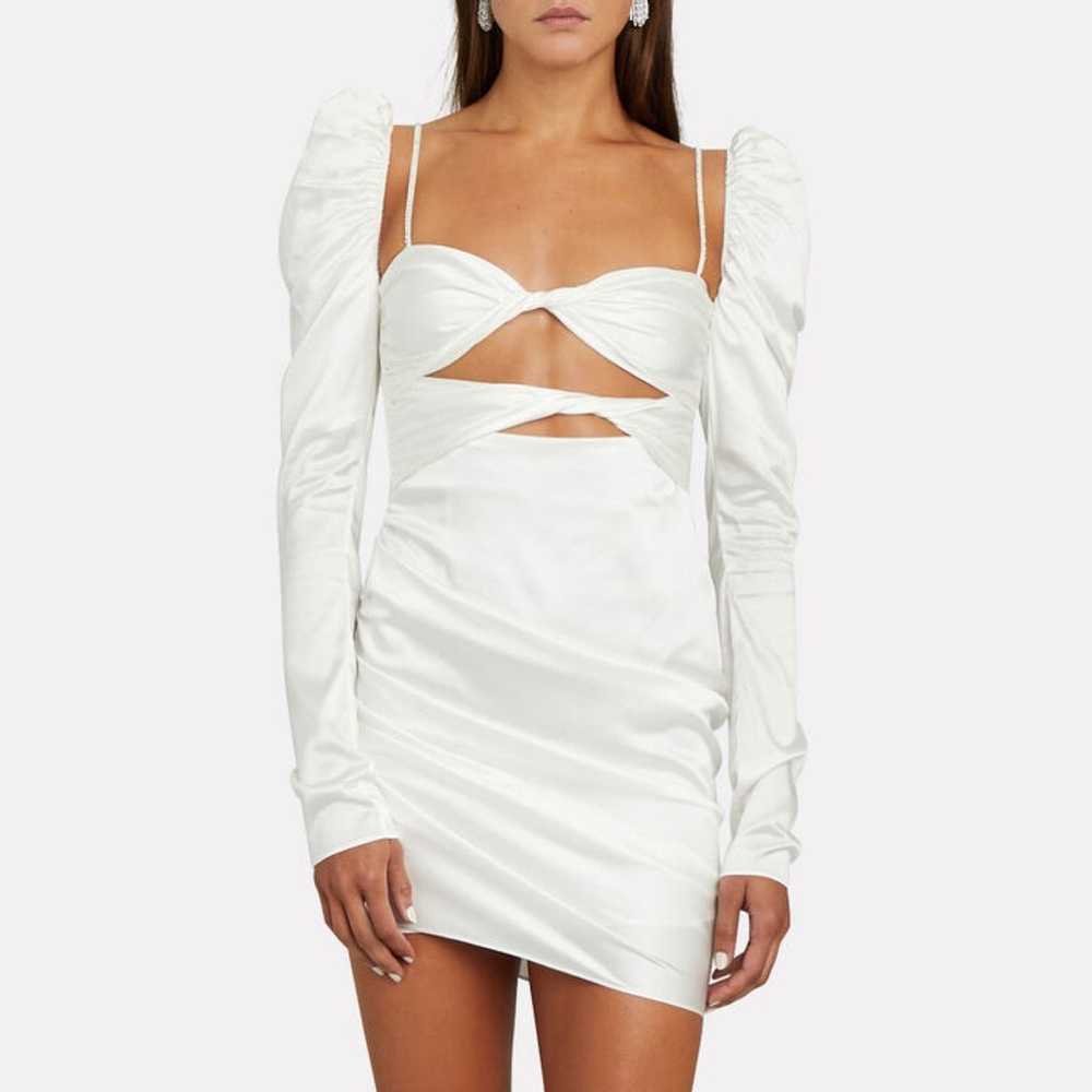 the bar white silk twist front puff sleeve crysta… - image 2