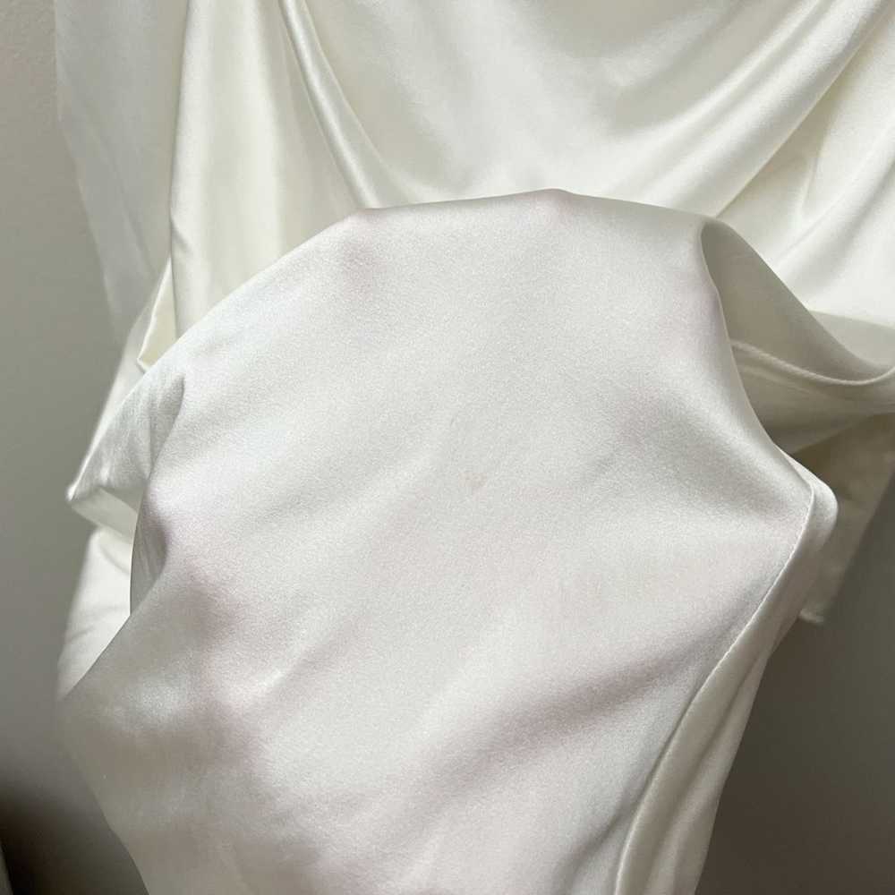 the bar white silk twist front puff sleeve crysta… - image 7