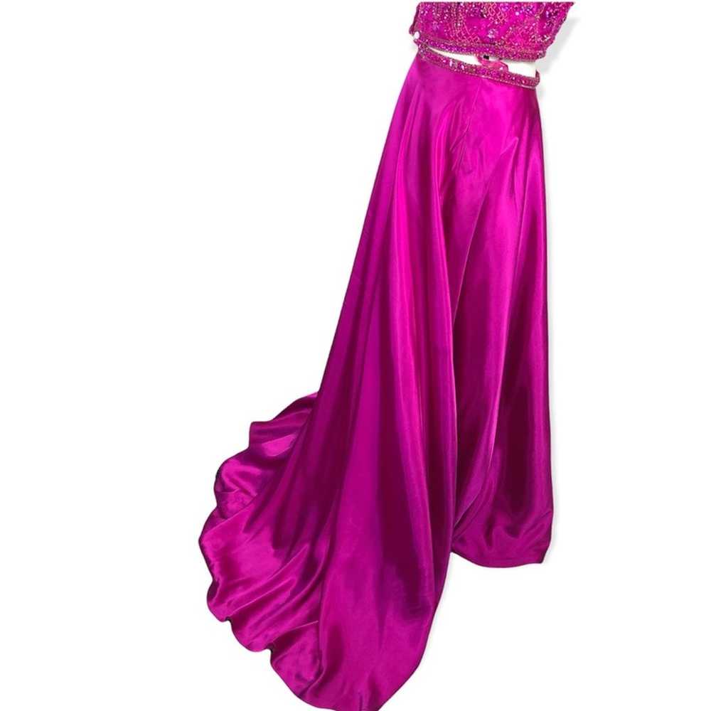 Mori Lee 2 Piece Fuchsia Embellished Prom Dress F… - image 10