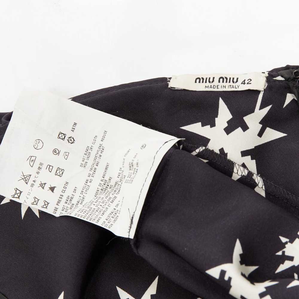 Miu Miu MIU MIU 2007 black 100% silk star print c… - image 10