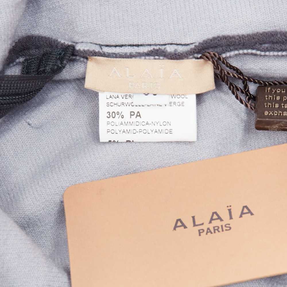 Alaia ALAIA grey virgin wool blend cut out jacqua… - image 8