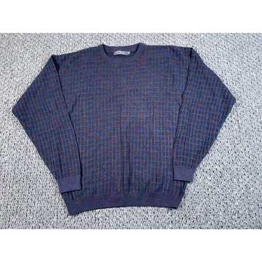 Vintage VTG Colorful Textured Grid Knit Sweater Ad