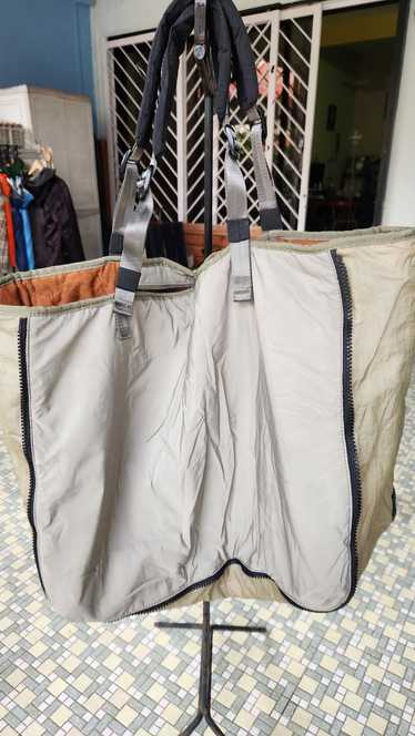 Zara XL Nylon Tote Bag Shopper Light Green Expanda