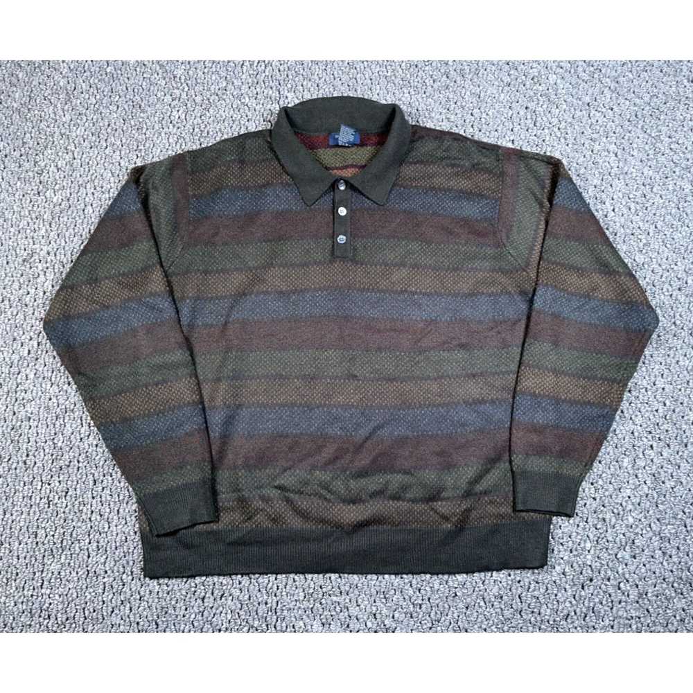 Dockers VTG Dad Style Colorful Striped Pattern Sw… - image 1