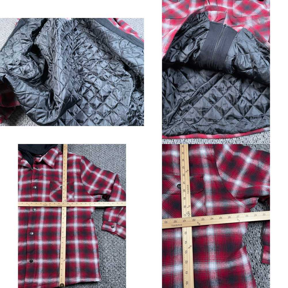 Vintage Workwear Style Quilted Hooded Flannel Shi… - image 4