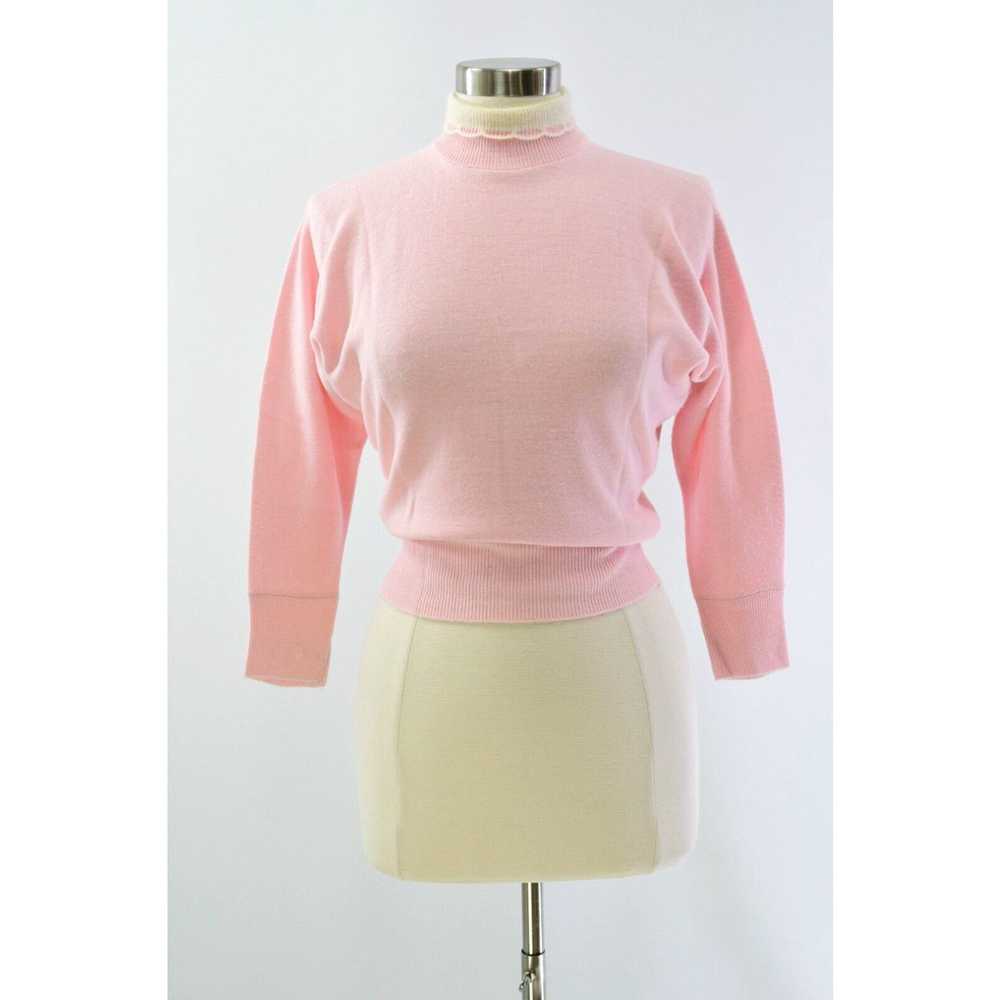 Pinko 70s Vintage Womens M Pastel Pink Scalloped … - image 1