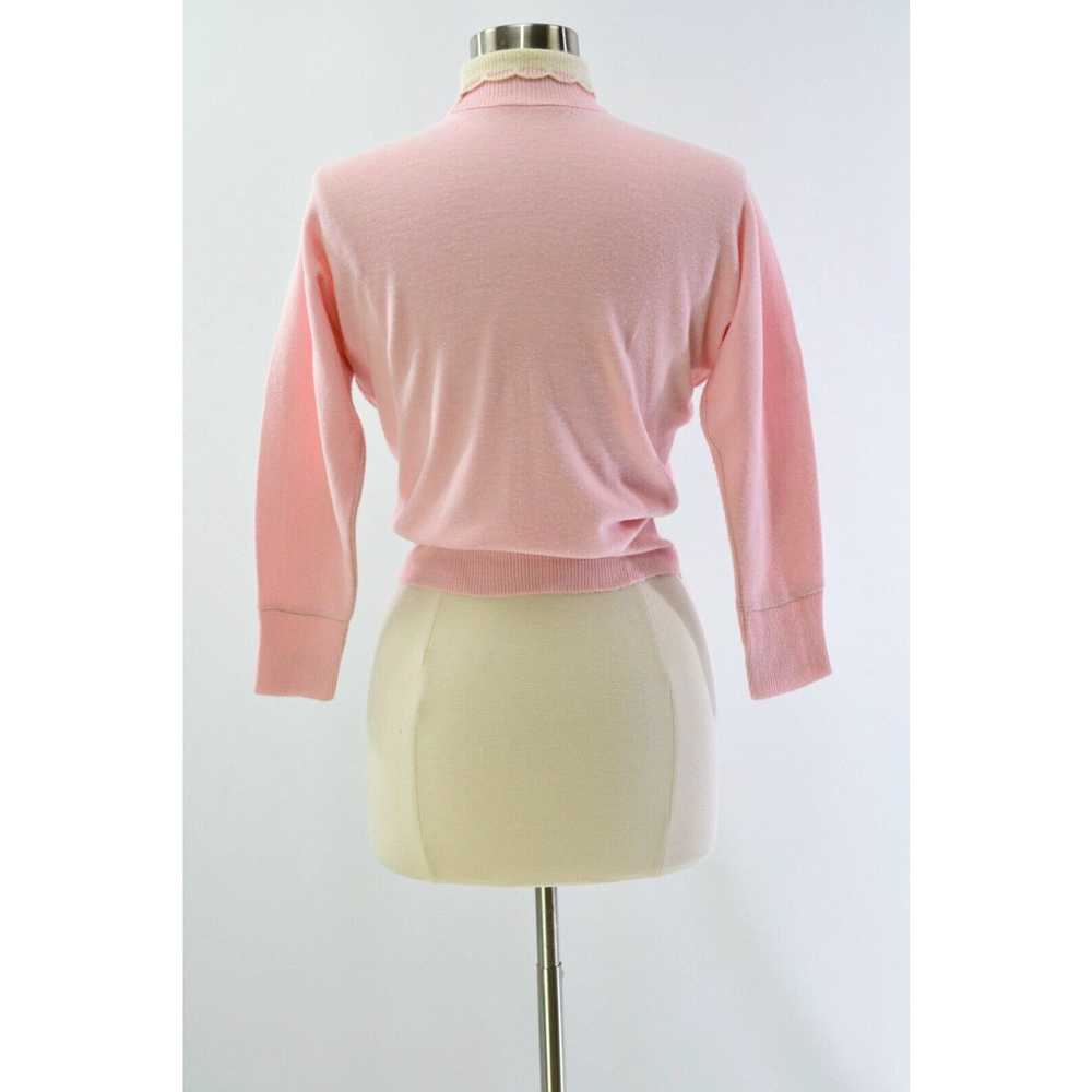 Pinko 70s Vintage Womens M Pastel Pink Scalloped … - image 2