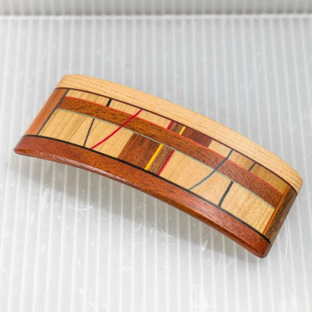 Roots Hog Root Hand Made Wood Hair Clip Barrette - image 1