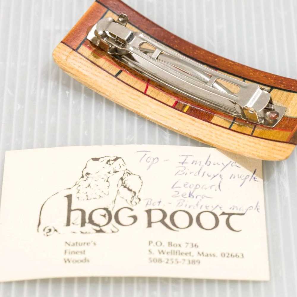 Roots Hog Root Hand Made Wood Hair Clip Barrette - image 3