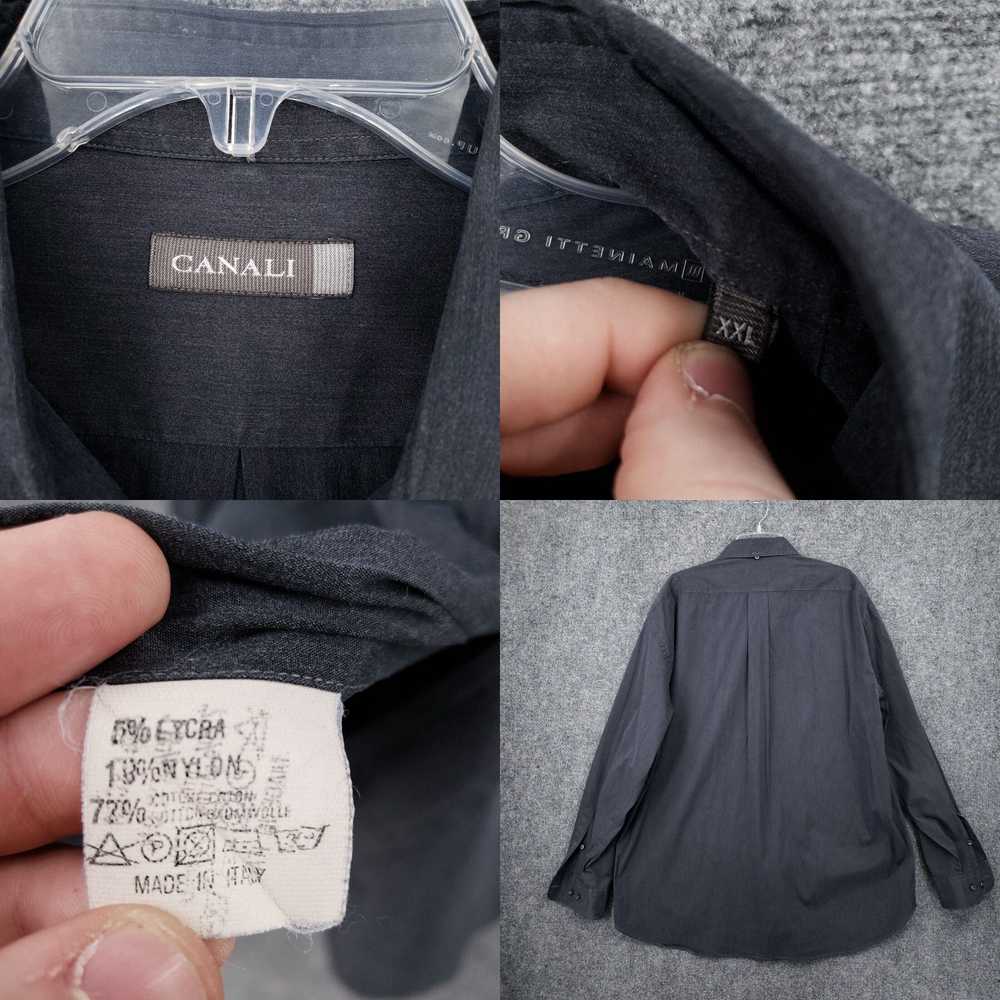Canali Canali Button Down Shirt Mens 2XL XXL Gray… - image 4
