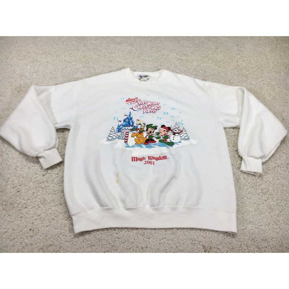 Disney Vintage Disney Sweatshirt Mens Large White… - image 1