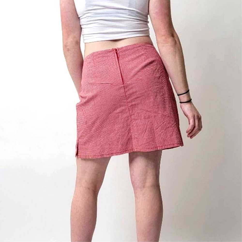 Vintage Vtg Y2k Red Gingham Plaid Mini Skirt - M - image 3