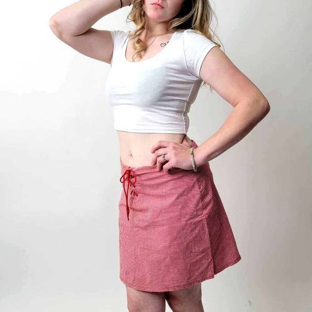 Vintage Vtg Y2k Red Gingham Plaid Mini Skirt - M - image 5
