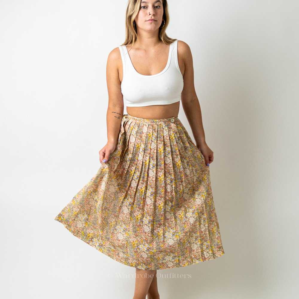 Vintage Vintage 90s Floral Maxi Pleated Summer Sk… - image 2