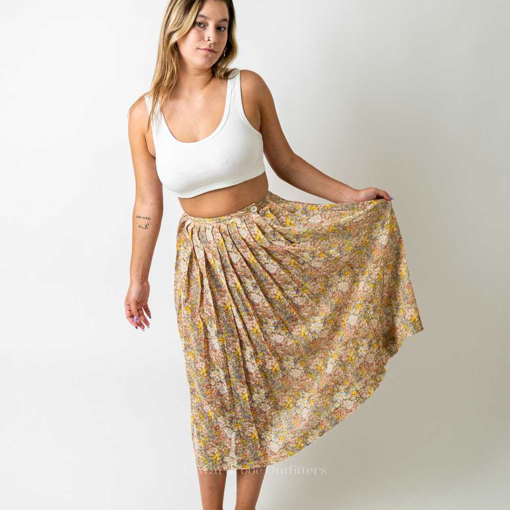 Vintage Vintage 90s Floral Maxi Pleated Summer Sk… - image 3