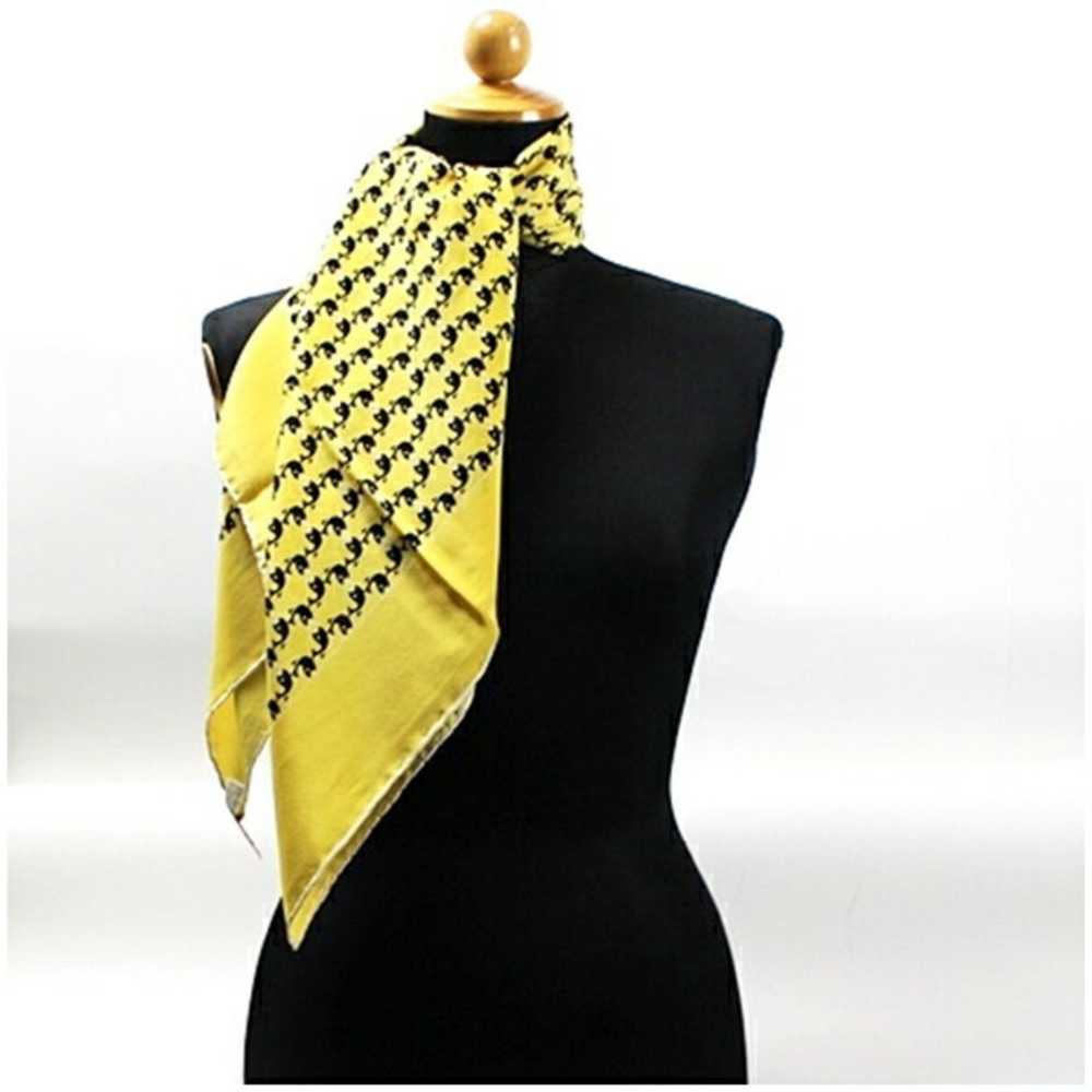 Gucci Gucci Old Silk Scarf Muffler Yellow Whale P… - image 3