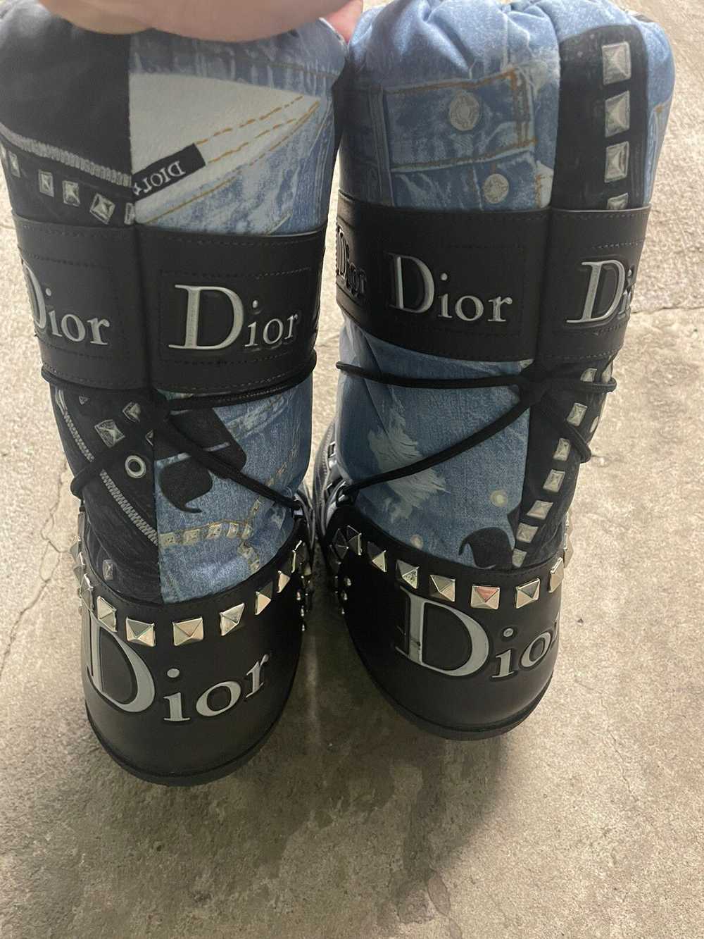 Dior 2006 Dior Galliano Denim Print Moon Boots - image 3
