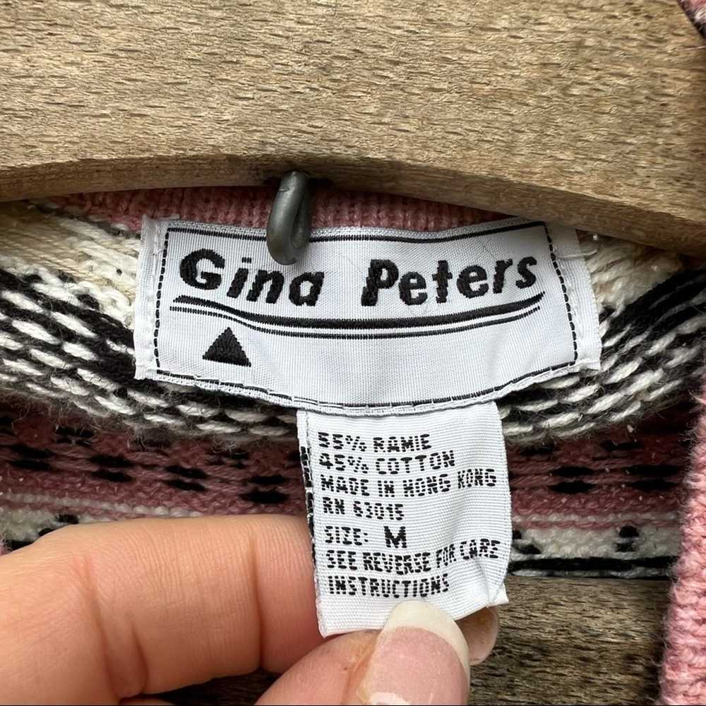 Vintage 90s Gina peters pink and gray fair isle k… - image 5