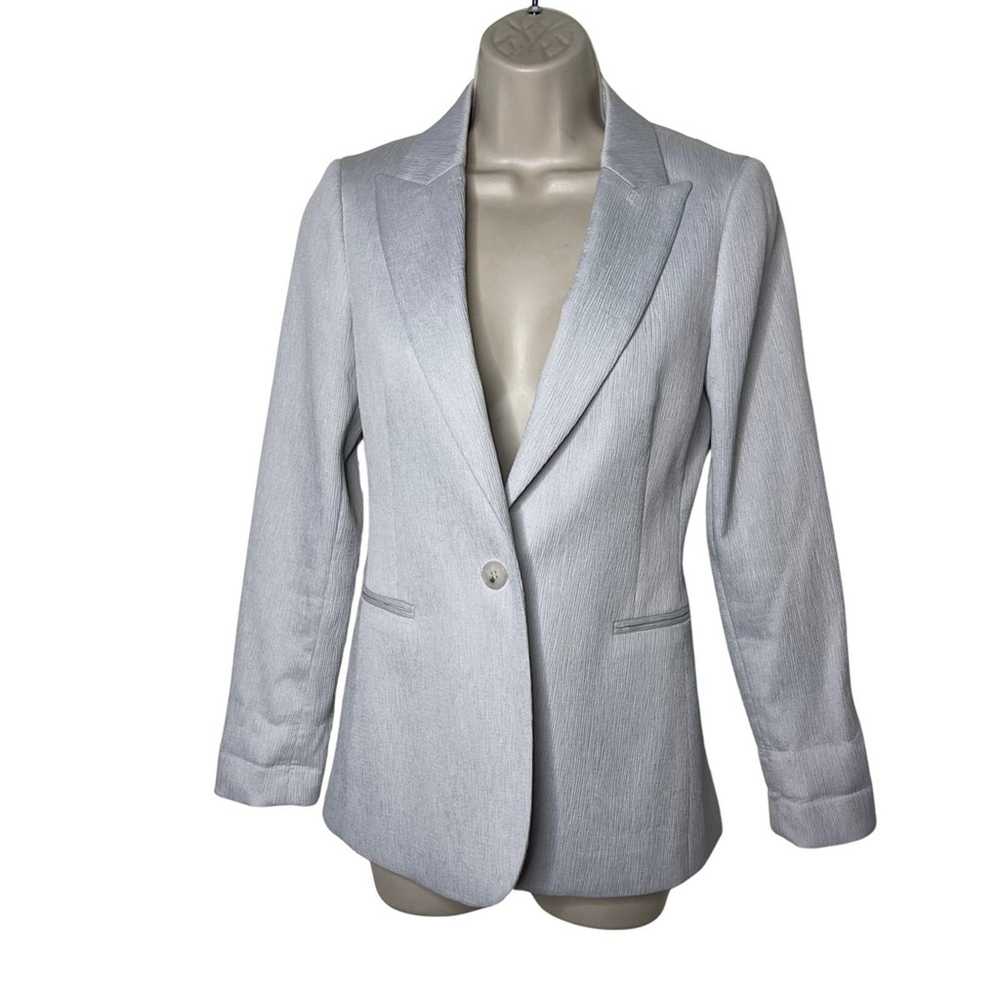 Reiss REISS Neya textured silver one button blaze… - image 2