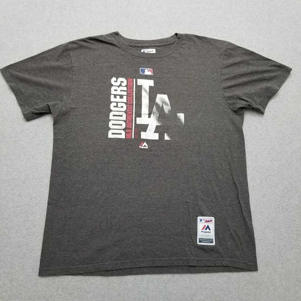 LA Dodgers Baseball Shirt Mens Large Gray Short S… - image 1