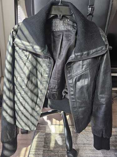 Leather Jacket × Vintage Cropped Vintage Leather B