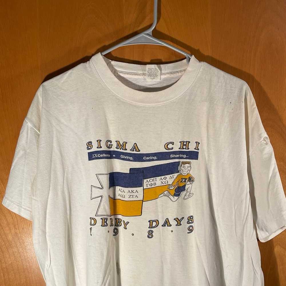 Vintage 1989 Sigma Chi Derby Days Fraternity Shir… - image 2
