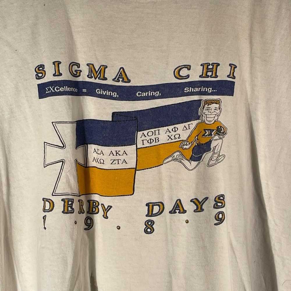 Vintage 1989 Sigma Chi Derby Days Fraternity Shir… - image 4