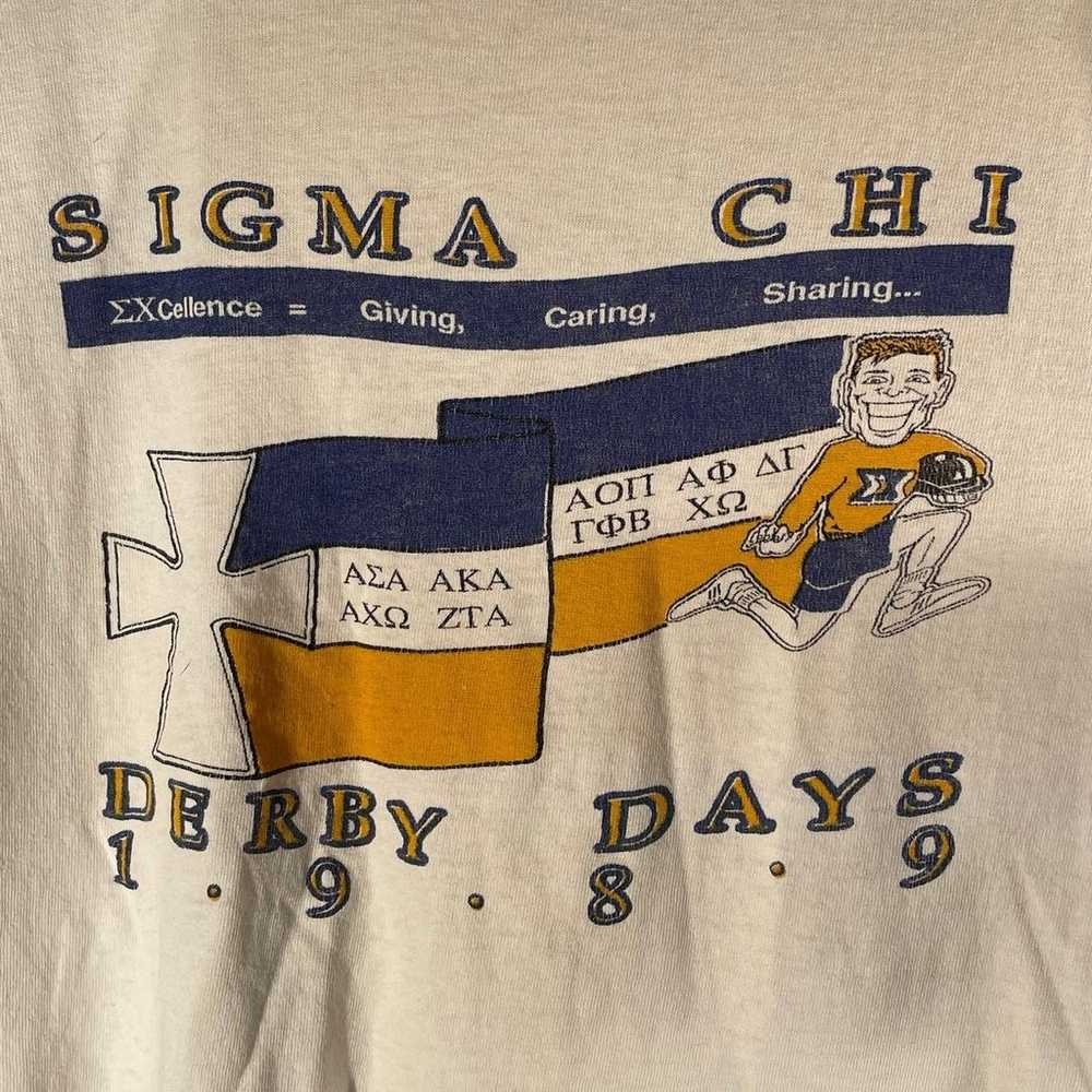 Vintage 1989 Sigma Chi Derby Days Fraternity Shir… - image 5