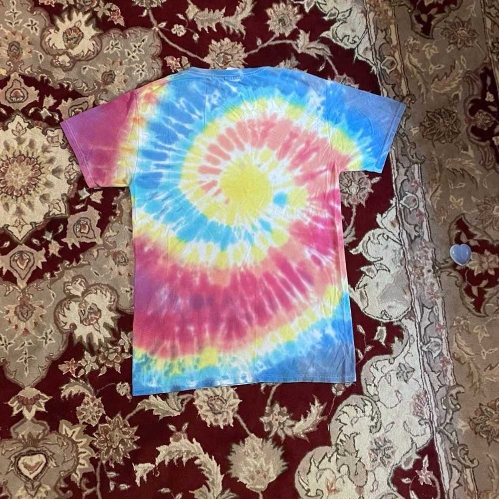 Tie Dye Psychedelic Rainbow Cat Print T-Shirt - image 3