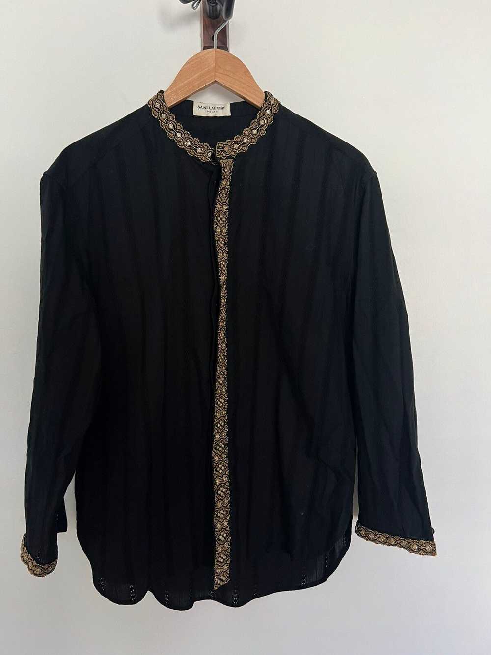 Saint Laurent Paris Embellished tunic shirt - image 1