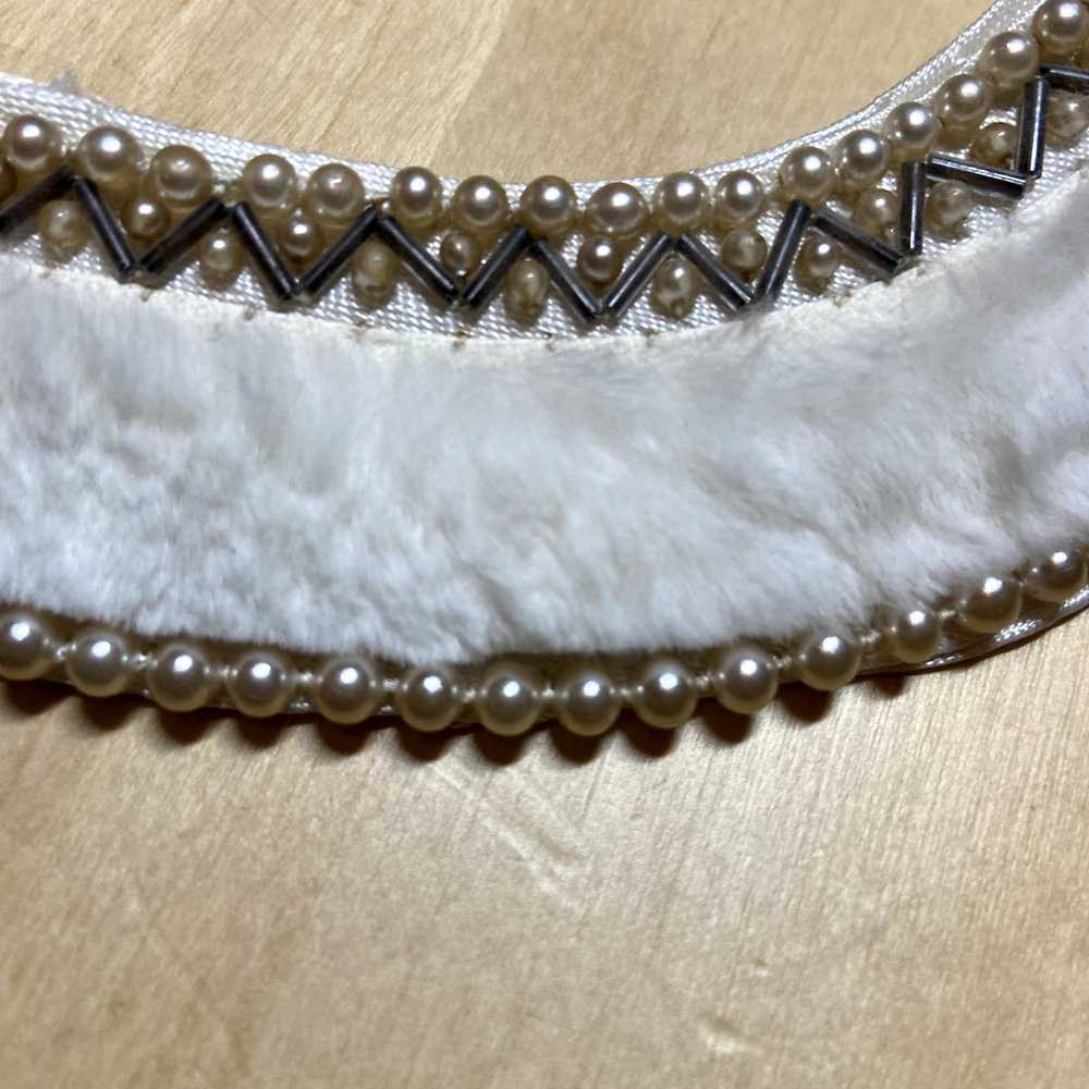 Vintage Vintage fur pearl collar necklace choker - image 2