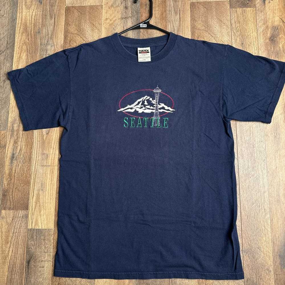 Vintage 90s Y2K Seattle T-Shirt Men's Large Blue … - image 1
