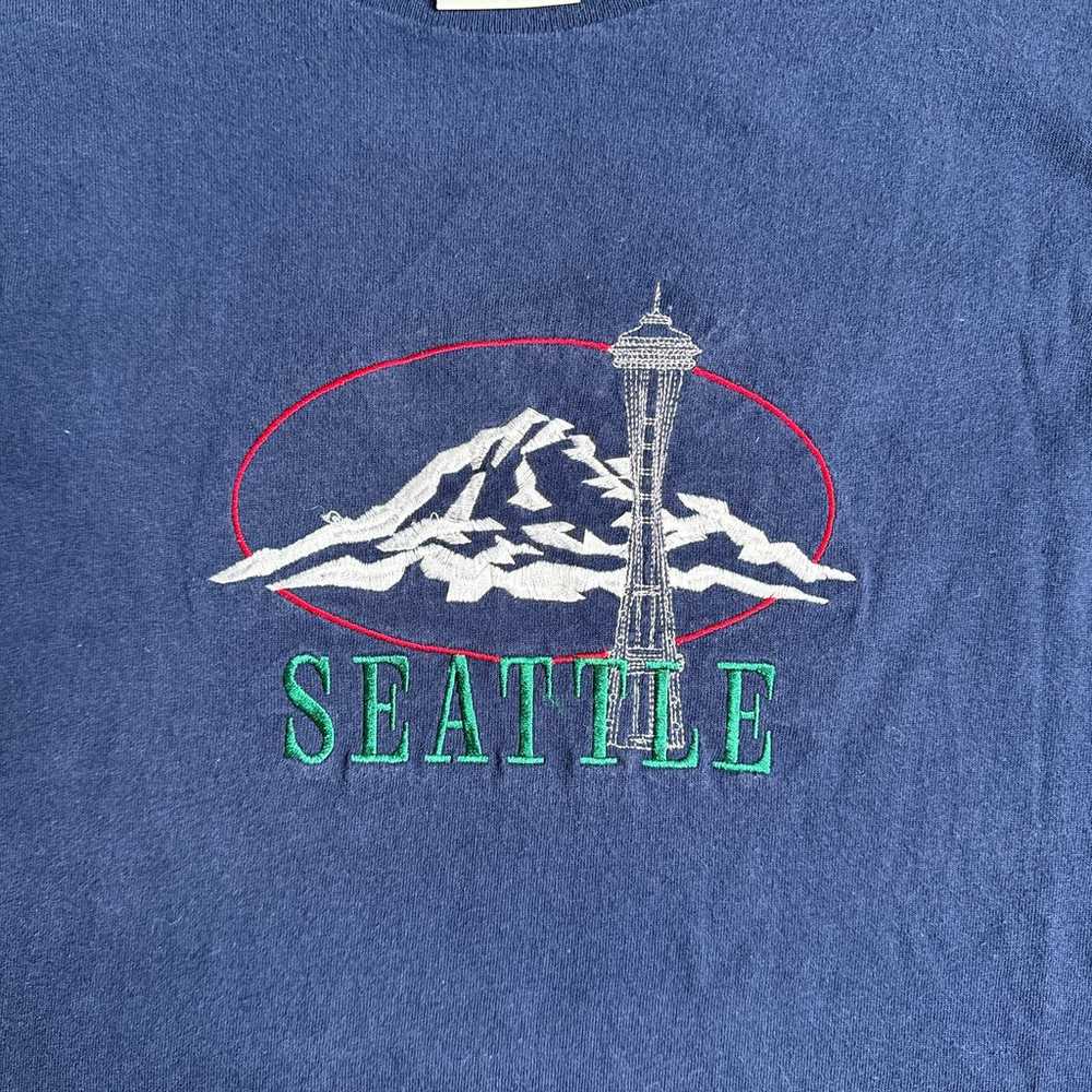 Vintage 90s Y2K Seattle T-Shirt Men's Large Blue … - image 2