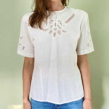 Vintage White Eyelet Top - image 1