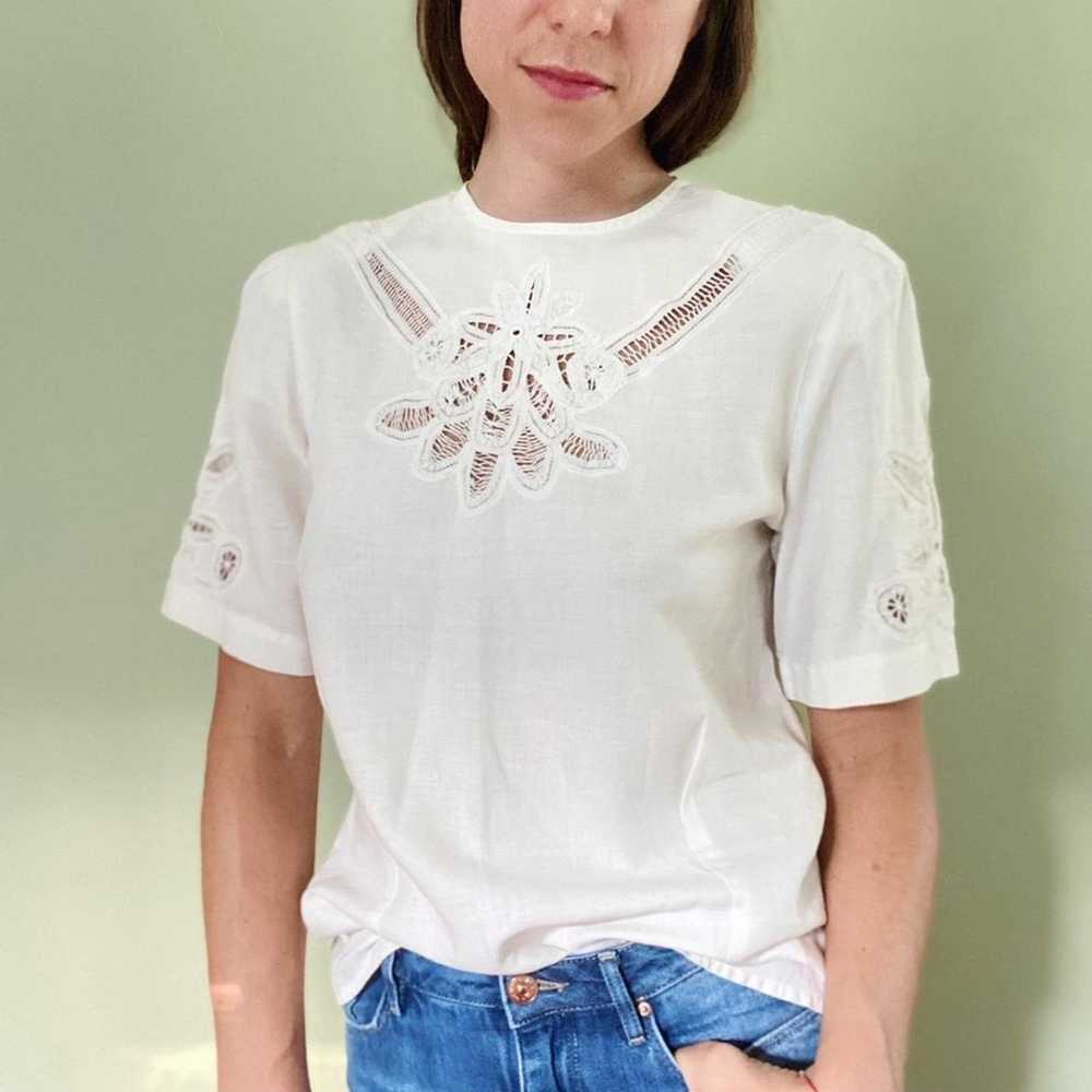 Vintage White Eyelet Top - image 2