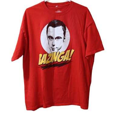 The Big Bang Theory Bazinga Sheldon Red Tshirt XL
